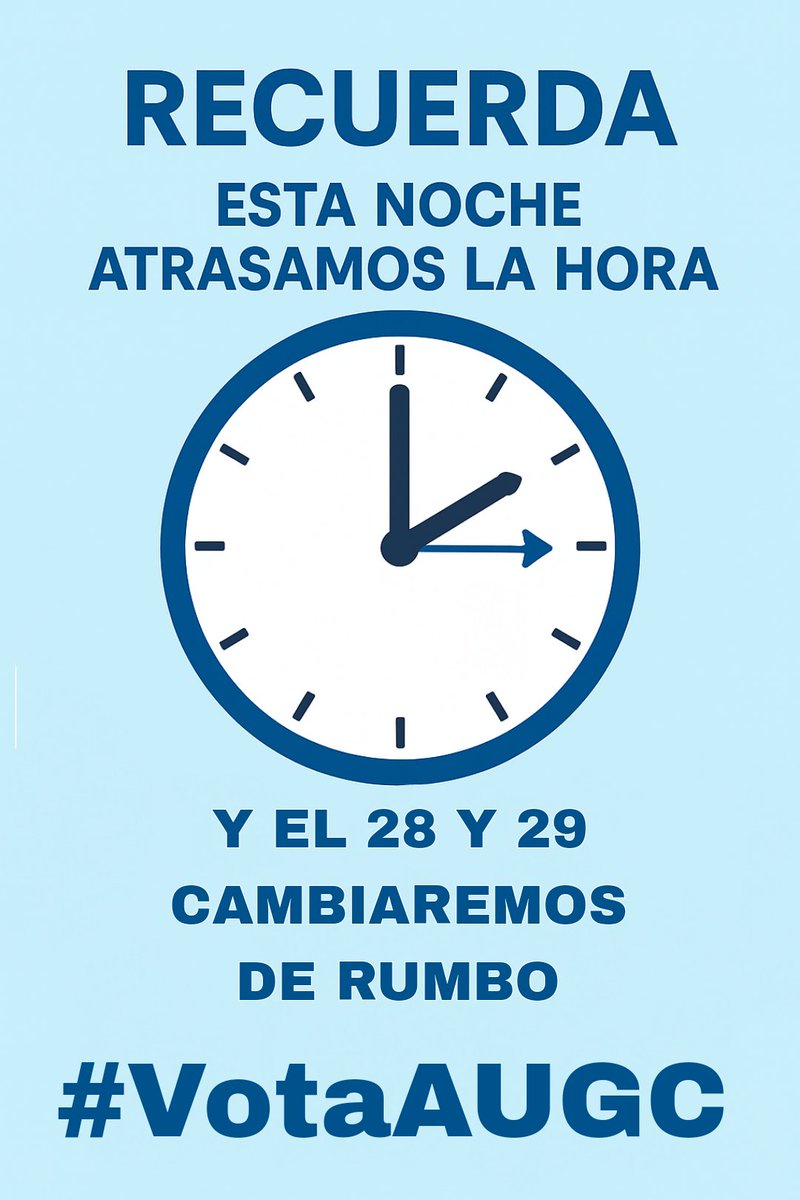 AUGC_Formacion's tweet photo. #28y29octubre #AUGCContigo #VotaAUGC #AUGCConsejo2025 https://t.co/FNY1Xo6tbK