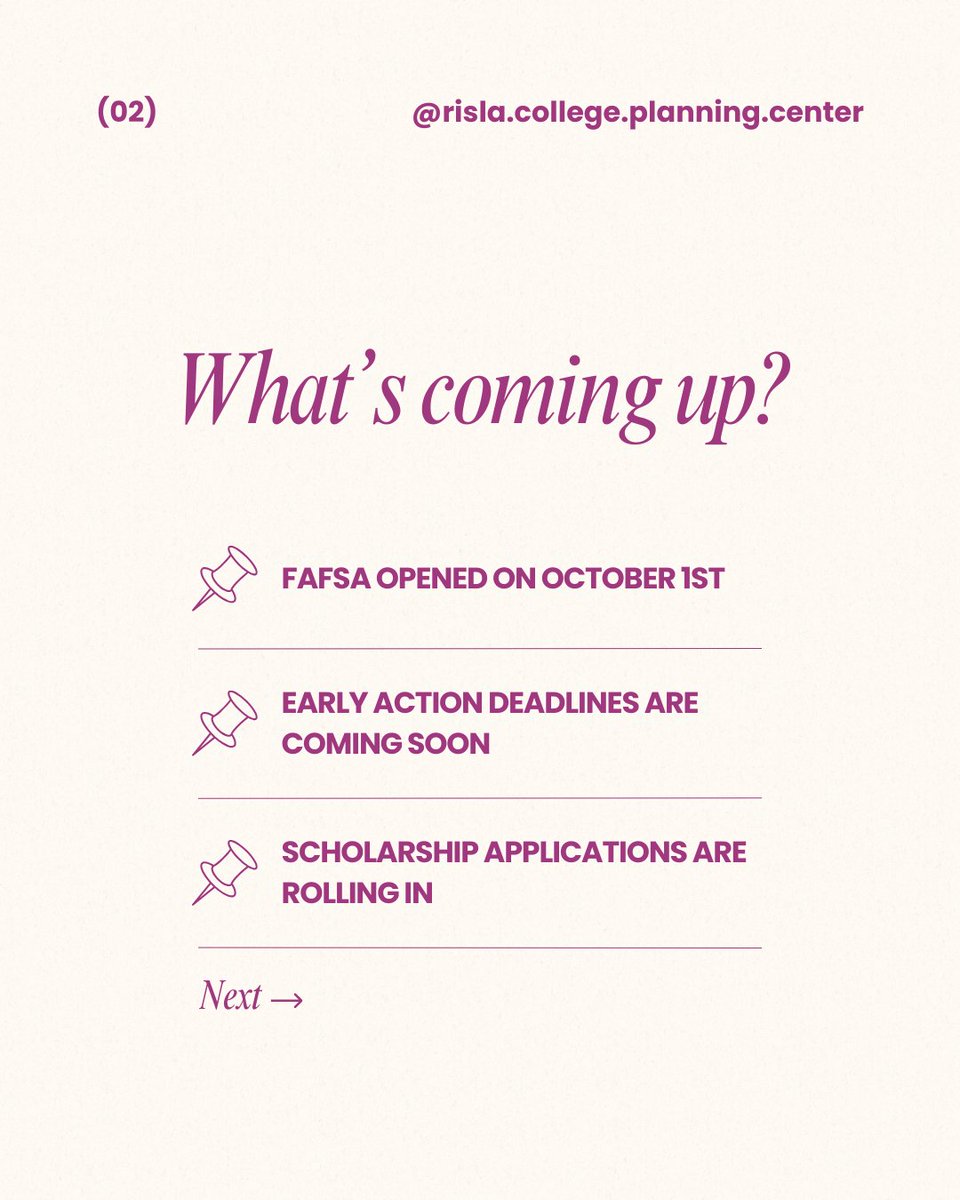 CPCRI's tweet image. October isn’t just pumpkin spice season 🎃

It’s also crunch time for college planning. Between FAFSA opening, early action deadlines coming up, and scholarship apps piling in, it can feel like there’s a lot to keep track of all at once.

#collegebound #collegeplanning #cpcri