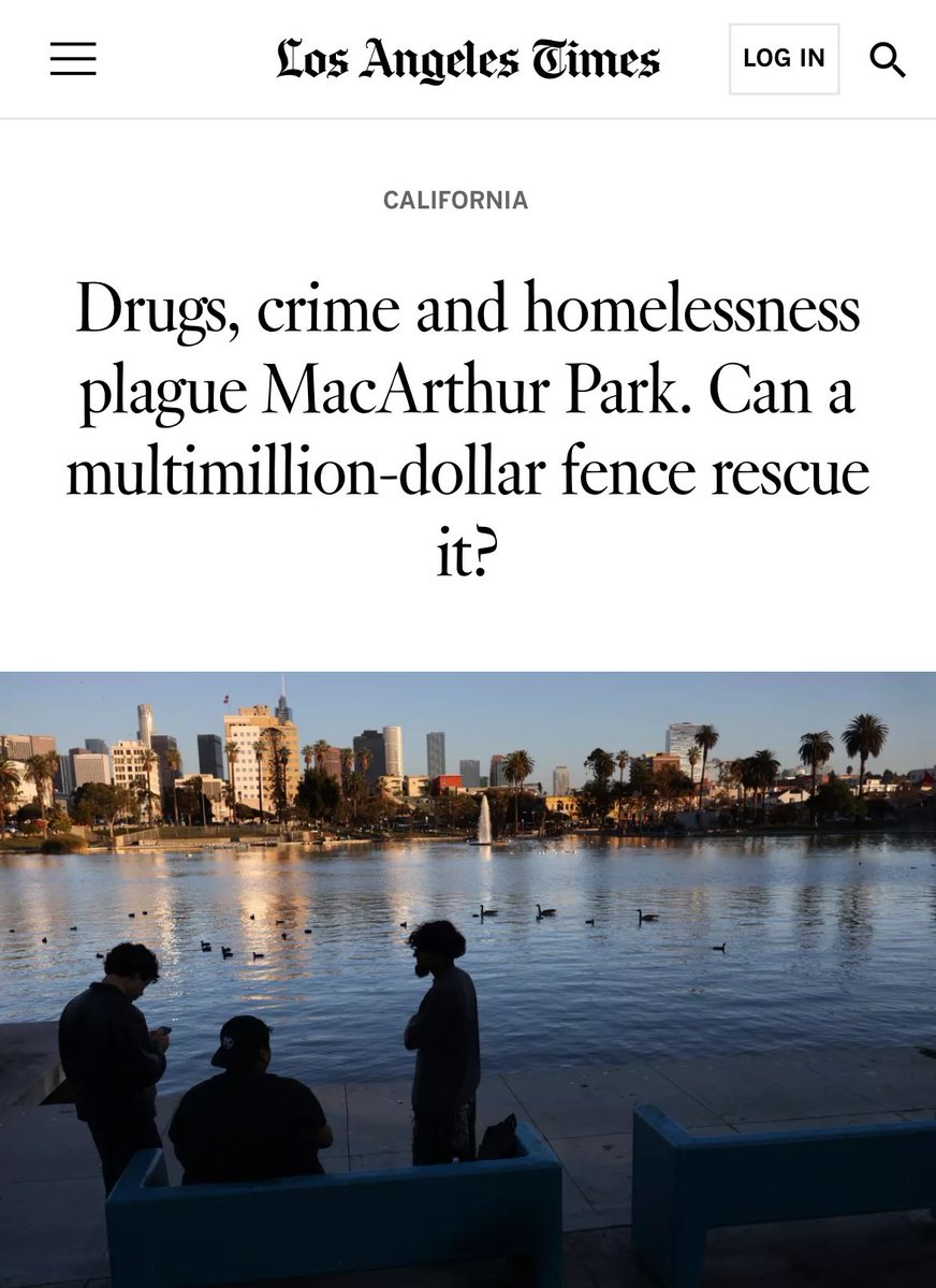 So, clearly MacArthur Park isn’t safe for families &amp; children. 

All children deserve safe green spaces to play &amp; grow. The problem with MacArthur Park &amp; public safety in Los Angeles in general is a lack of leadership. Period. 

Open air drug markets, drug use and drug sales are