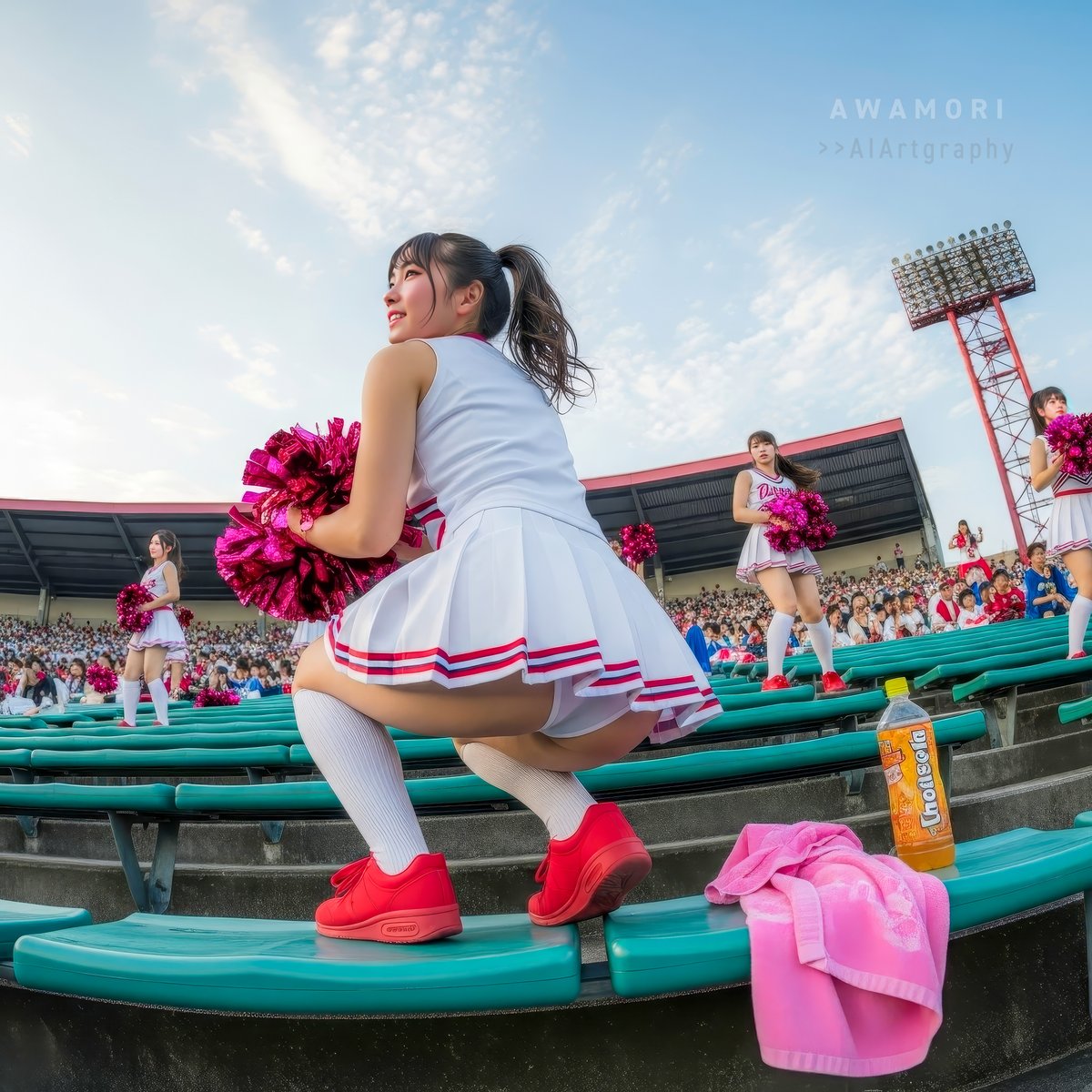 2022Awa's tweet image. 📢#cheers_weekend
#cheerleaders #aiportrait #aiphotography #aigravure #aigirl #photoshop #lightroom #photorealism #firefly #nanobanana #imagen4 #4K
