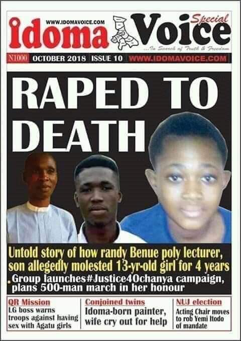 UnkleAyo's tweet image. The father is still a lecturer. The son runs a record label. The mother is equally walking free.
Father and son raped this child to death. 
Her name was Ochanya Elizabeth Ogbanje. 
The Nigerian Justice System set them free. Please lend your voice. 
#JusticeForOchanya
