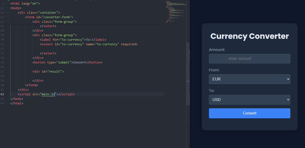 YOUSSEF12242326's tweet image. Project #10 — Currency Converter 💱  Continuing my 15 pure HTML, CSS & JS projects series
This time, I’m building a Currency Converter app — fetching up-to-date exchange data using an API 🌍
#WebDev #JavaScript #BuildInPublic #100DaysOfCode