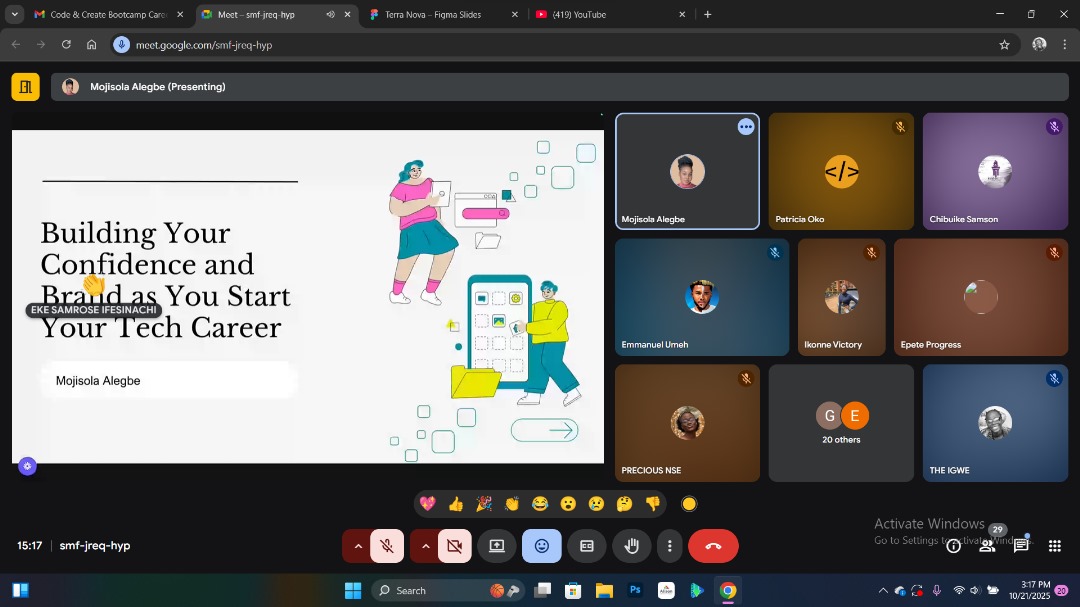 _theigwe1's tweet image. From branding to AI, teamwork & growth, Career Week stretched me and reminded me that showing up is where real growth starts. Demo held the best experience 🚀🌱
Big ups to @edustipend 😊
#CodeandCreateCareerWeek #ZeroImposterSyndromeInTech #TechForGood #FromLearningToLaunch