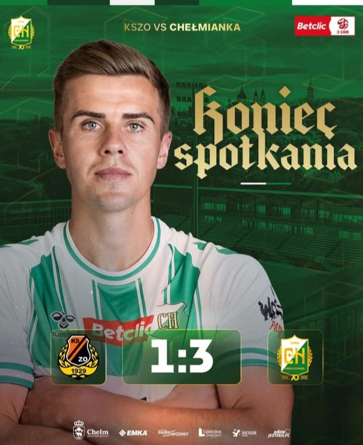 🔥 HIT KOLEJKI | Betclic 3. Liga – Grupa 4 🔥

KSZO Ostrowiec – Chełmianka Chełm 1️⃣:3️⃣
Chełmianka w wielkim stylu wywozi z Ostrowca 3 punkty! 💥 Goście byli skuteczniejsi i lepiej zorganizowani. ⚽️
Czy to już koniec trenera Renkowskiego w KSZO? 😬