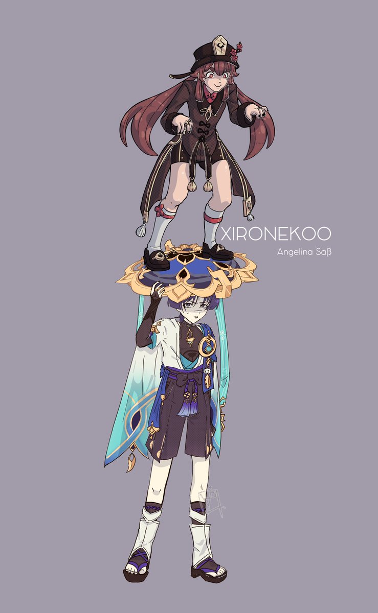 xironekoo's tweet photo. collab with @AprilWreath 
#GenshinImpact #art #HuTao #wanderer https://t.co/mW5TcjgQFP