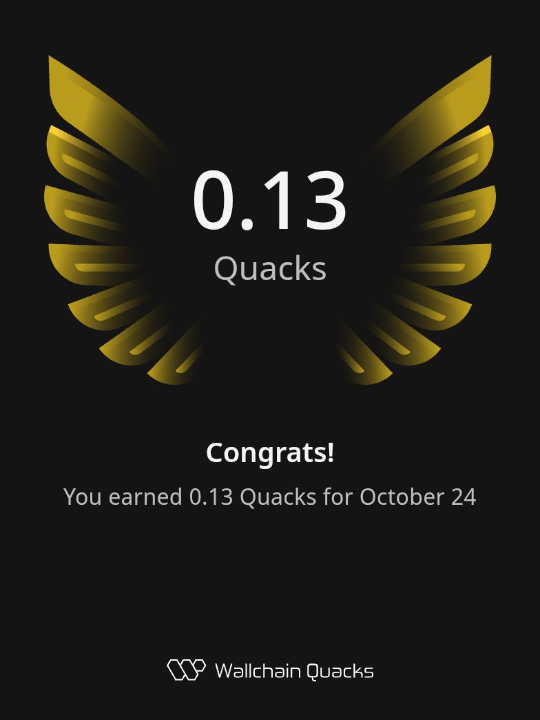 Just earned 0.13 Quacks on <a href="/wallchain/">Wallchain Quacks</a> in one day 🦆

Turn insights into rewards and climb the leaderboard 🥇

Use my referral link – quacks.app/?ref=Dasjibon1