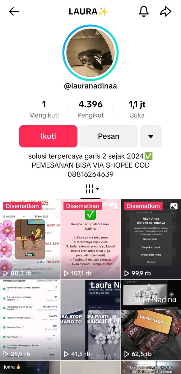 shinthiaf's tweet photo. gila kaget bgt nemu konten akun jualan obaat 4b0rs1 di tt!! https://t.co/CxwLap0KCJ