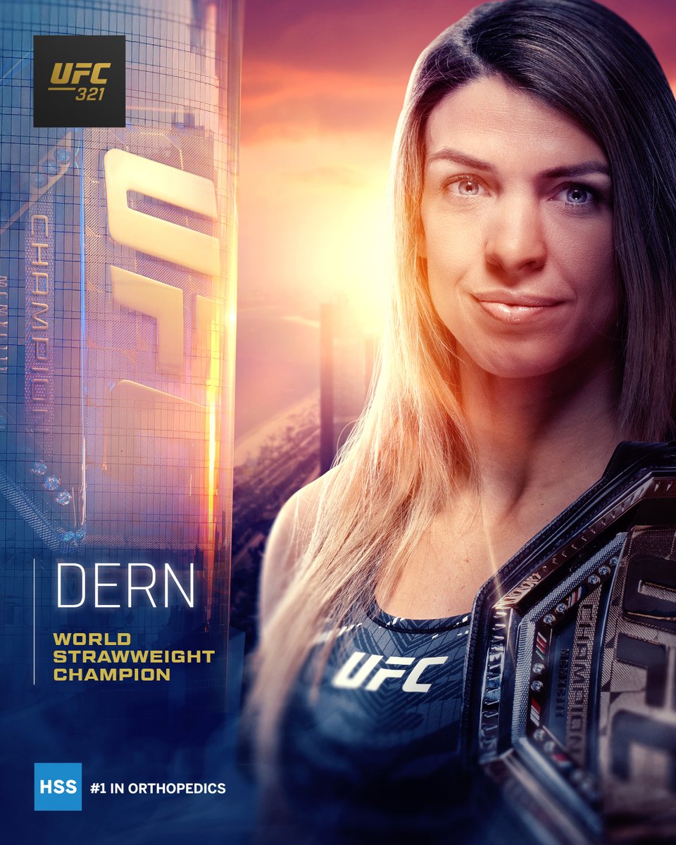 ufc's tweet image. THE NEW STRAWWEIGHT QUEEN 🇧🇷🏆

@MackenzieDern defeats Virna Jandiroba at #UFC321 by unanimous decision to become the undisputed strawweight champion of the world!

[ B2YB @HSpecialSurgery ]