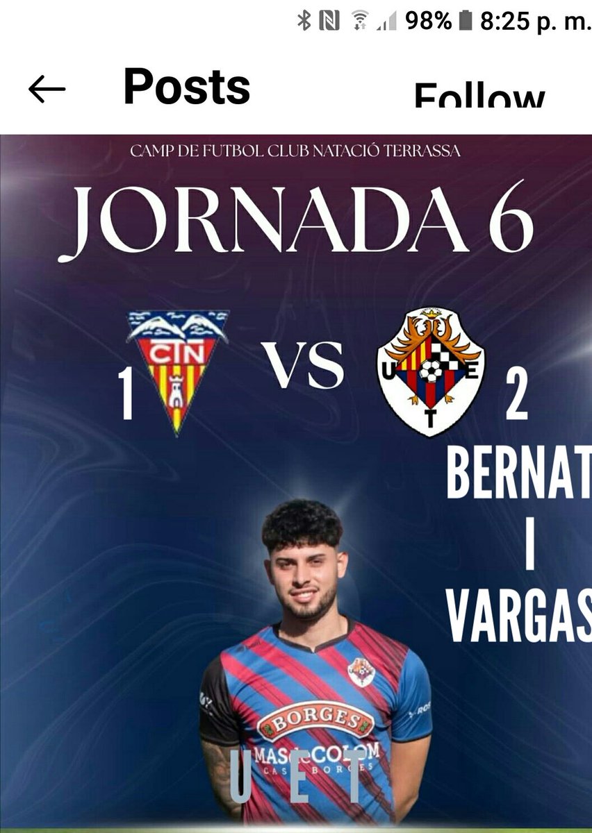 La <a href="/UETarrega/">UE Tàrrega</a> ha assolit la segona victòria de la temporada  en derrotar el CNTerrassa per 1 a 2. Sisena jornada de lliga amb gols de Bernat Oliver i Dani Vargas