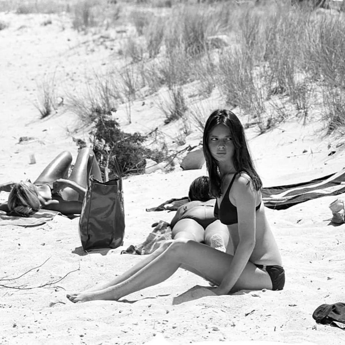 isabella rossellini at a beach in sardinia, ‘60s