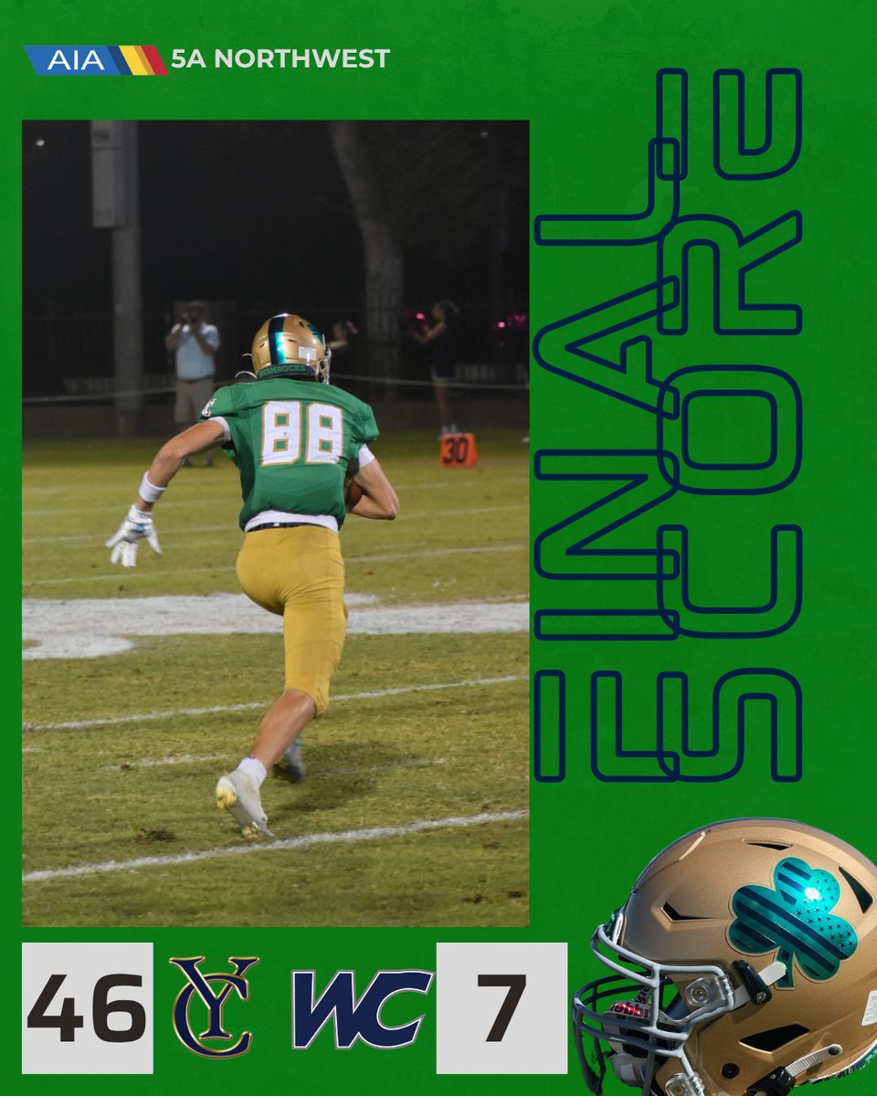 What an incredible victory for our Yuma Catholic Shamrocks! ☘️ We beat the Willow Canyon Wildcats 46-7 on their home turf! 🏈👏 The team showed great spirit and determination. Let's keep this momemtum going!🙌🏼