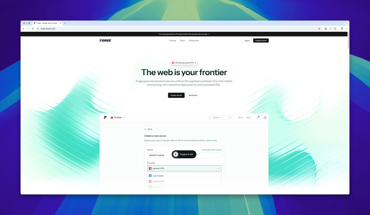 koraysadiklar's tweet image. Bilgi Paylaşım Serisi - Gün 9⃣ / 7⃣5⃣
Laravel Forge ile Server Yönetimi
Uzun zamandır kullandığım en iyi ve kullanımı rahat panellerden biri olabilir. 
Eğer projeler üretiyor ve yazılım geliştiriyorsanız ve server tarafında deploy süreçlerini rahat yönetip takip etmek…