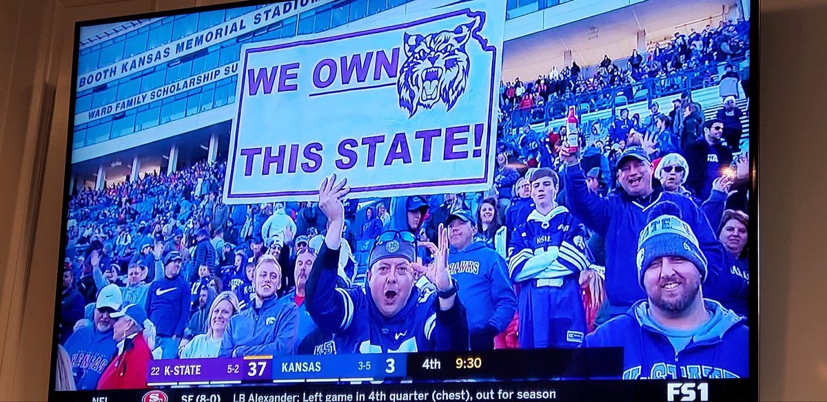 brandonlnelson's tweet photo. @kstatedude_ Still have his sign in my garage that he gave me the last time I was in Lawrence! https://t.co/zeynmoQ7WR