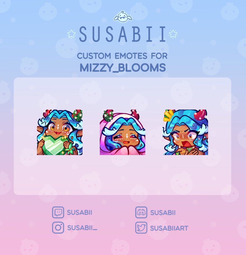 Emote Comms for @/Mizzy_Blooms! Little late with the upload but I love how they turned out!