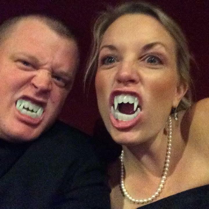 So since next week is the week of Halloween….a throwback picture from our black tie showing of Dracula at the Kroger Center for the Arts over a decade ago!   Harmony really enjoyed those fangs!!  🧛 🩰 🎃 👻