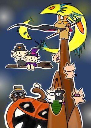 BarMurakumo's tweet photo. 時節に乗る。

#居酒屋　#ハロウィン2025 #Halloween2025 #ゆるいイラスト
#ilustration https://t.co/kfKTX0UD9j