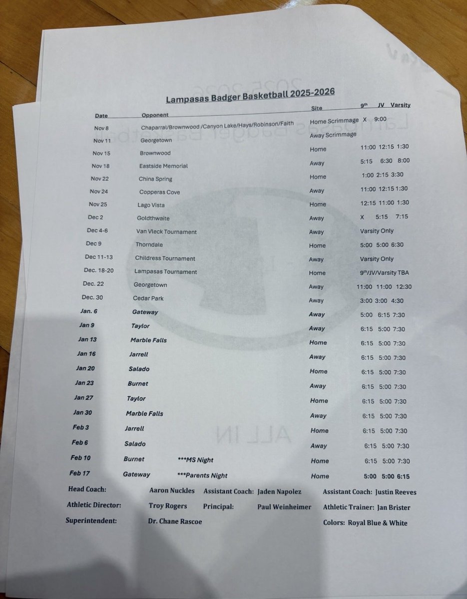 Senior season is coming up! Here is my schedule if anyone wants to catch a game!