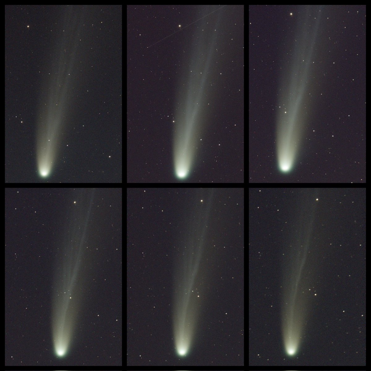 mars_stu's tweet image. Just look how Comet Lemmon's tail has changed during the evening! Images taken from Kielder Star Camp using a Seestar S50...