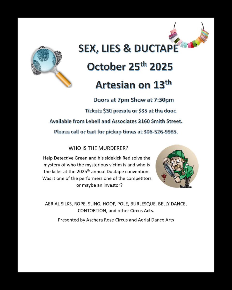 Events tonight and tomorrow! 🎶✨💒 Find out more: artesianon13th.ca/event-calendar…

☛ TONIGHT! Sat, Oct 25
Aschera Rose: Sex, Lies, &amp; Duct Tape
7:30PM

☛ Sun, Oct 26
Burnt Halloween BLVD
1:30 PM

☛ Sun, Oct 26
Wâhkôhtowin Media presents: Errol Kinistino Music Video Premiere 
7PM