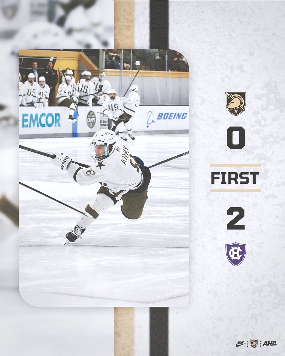 ArmyWP_Hockey's tweet photo. The Crusaders strike early and take a 2-0 lead into the first intermission.

#GoArmy https://t.co/uu4zjynLMK