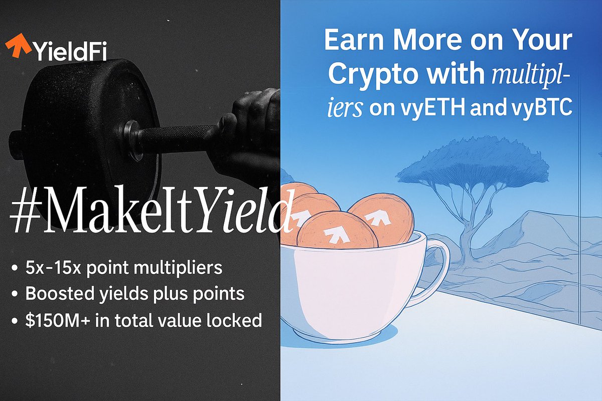 🧵 I've used many DeFi platforms, and most focus on "earning yield." Then I discovered <a href="/GetYieldFi/">YieldFi</a>, which offers a smarter way to earn. 

YieldFi multiplier system rewards consistency and not just deposits.