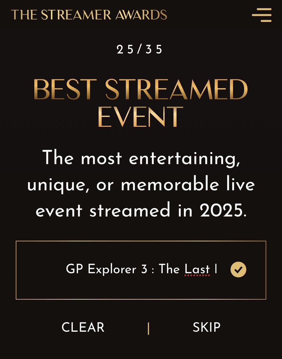 rayane_msgr's tweet image. A voté 😏

#StreamerAwards #GPExplorer3