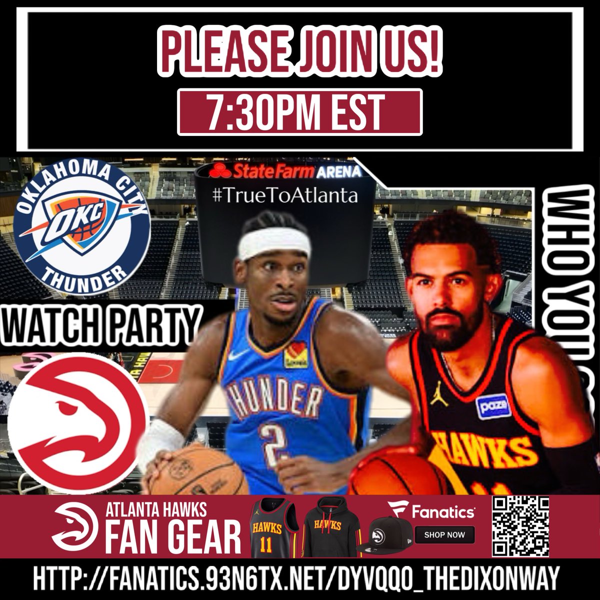 ATLfinalround's tweet image. Please join us at 7pm est for the pre game show and then at 7:30 pm for the watch along #atlantahawks #nba #TheDixonWay #TrueToAtlanta Oklahoma City Thunder vs Atlanta Hawks | Live Play by Play Stream | #nba... youtube.com/live/zTNYGNl86… via @YouTube