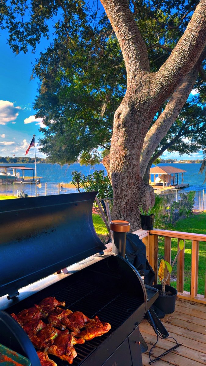 Just fired up the smoker and fueled the boat up who wants to put my meat in their mouth out on the boat?