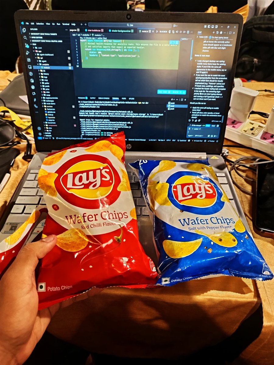 SkyyCodes's tweet image. God bless the organizers for the 2:30 AM debugging fuel! @SahityaRoy07 🙏
This is exactly what was needed to power through the rest of the night.
@riseinweb3 & @Celo, you guys are the real MVPs!
#BuildOnCelo #HackathonLife #Kolkata