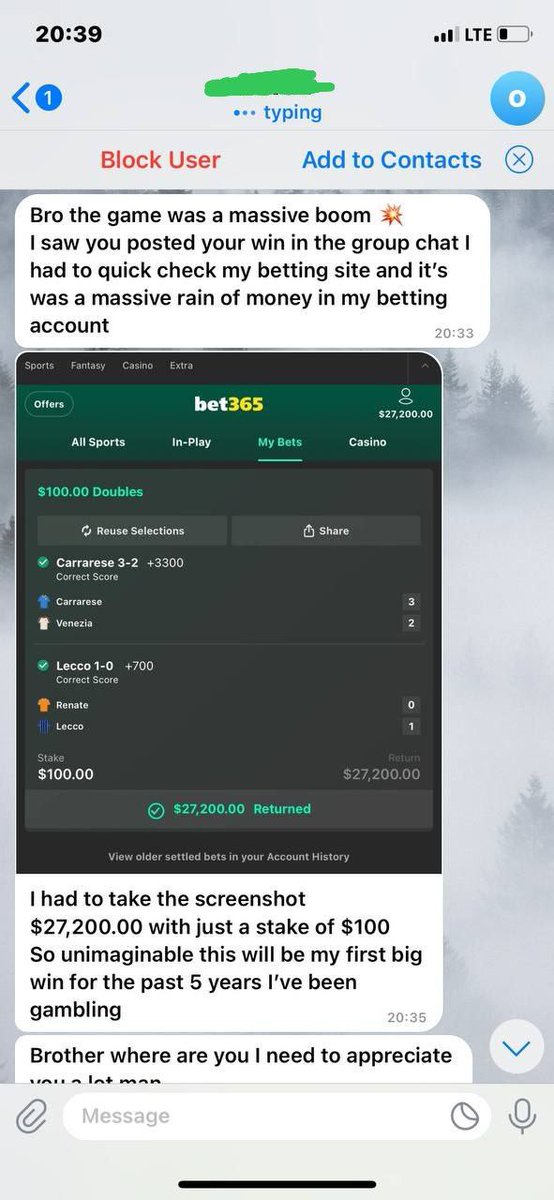 Win with us or watch us win 🏆 
I promise to make you all taste the sweetness of winning from gambling 
Hit me up for next bet
👉
