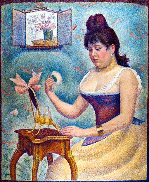 ジョルジュ・スーラ、【化粧をする若い女性】、新品高級額 額装付 ジョルジュ・スーラ『化粧をする若い女』 | 【休店中】名画工房