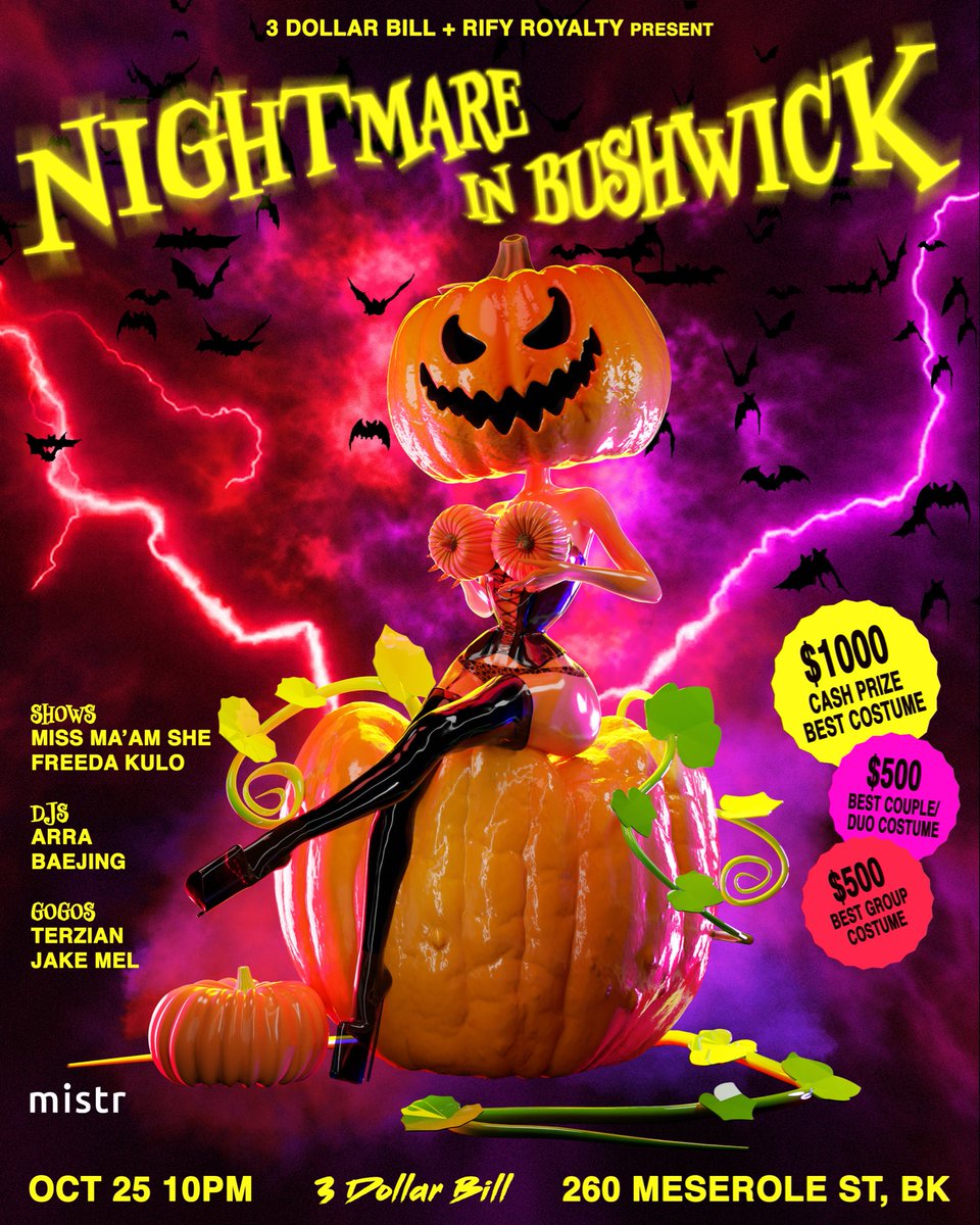 Tonight!! Tix at door!🎃 <a href="/3dollarbillbk/">3 Dollar Bill</a> <a href="/missmaamshe/">F@gHag.BK</a> <a href="/freedakulo/">freedakuko</a> 🎃