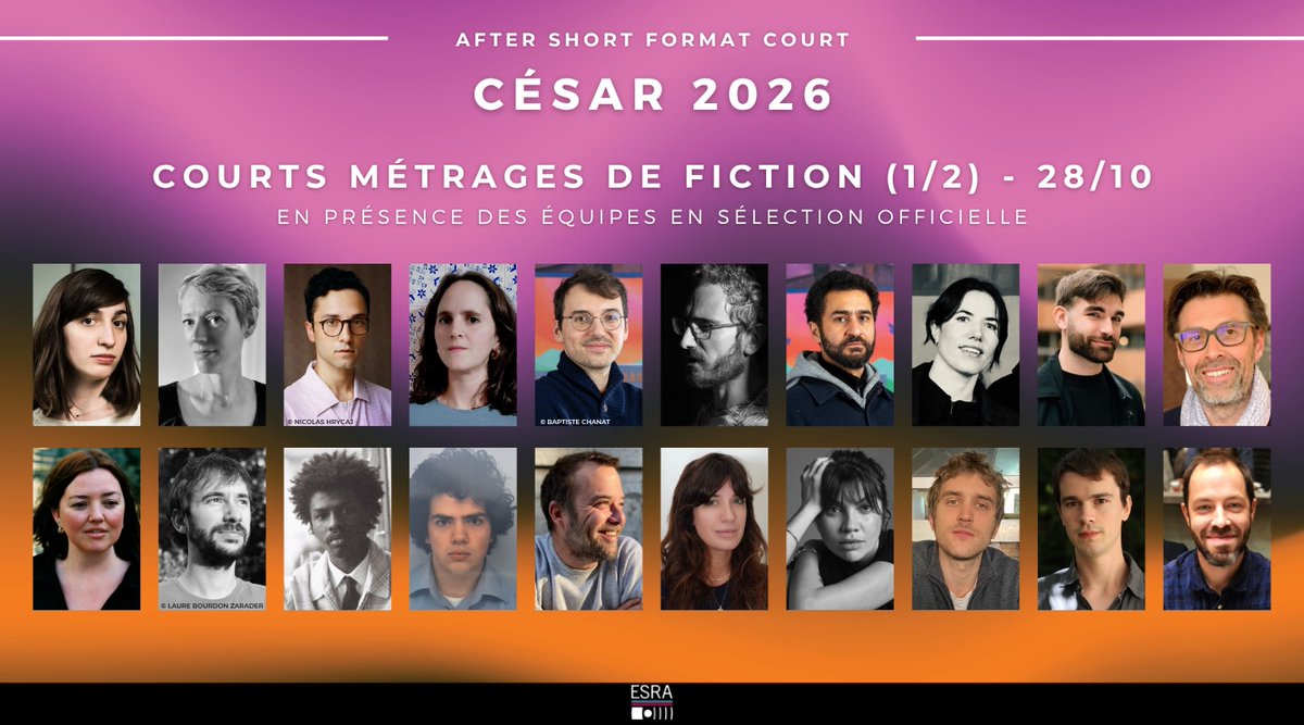 🔥 11 équipes soit 20 pros participent mardi 28/10 à l'<a href="/GROUPEESRA/">ESRA Officiel</a> à notre 1er After Short de l'année consacré aux courts en lice aux César et on est quasi complet ! : formatcourt.com/2025/10/1er-af…