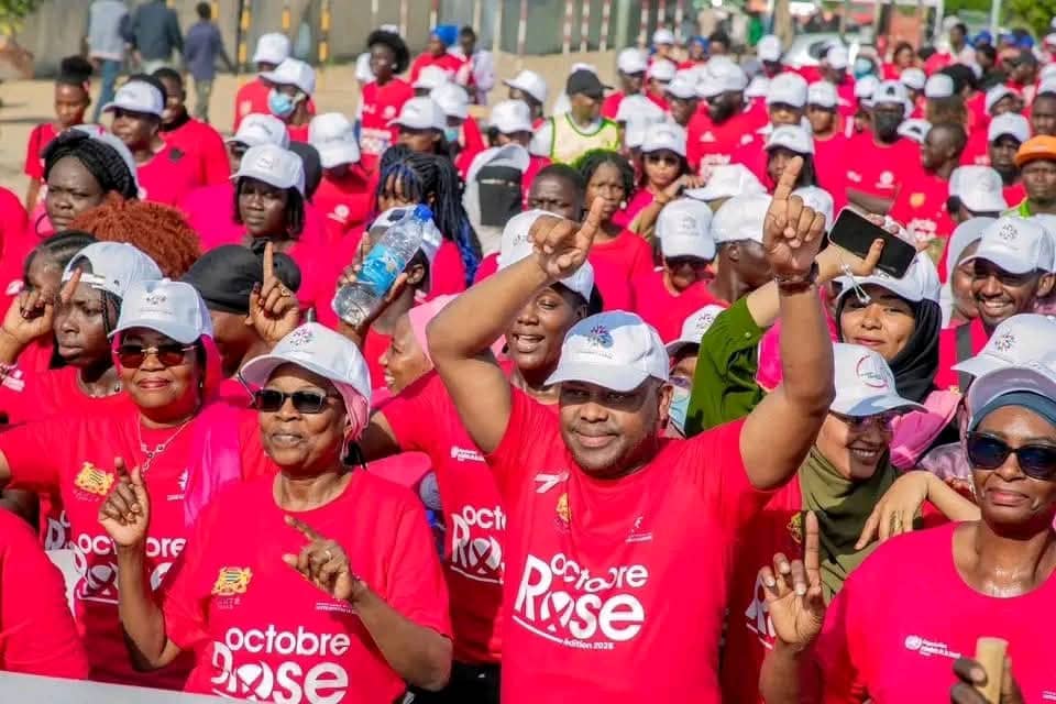 Banata17's tweet photo. Octobre rose : une grande marche réalisée ce jour 25 octobre pour la cause. Un appel est lancé à  toutes les femmes et aux hommes engagés de soutenir cette cause en pratiquant une marche d'au moins 30 mn par jour. Cela y va de notre santé.
Contre le cancer, mobilisons-nous ! https://t.co/4wftrhk5mU