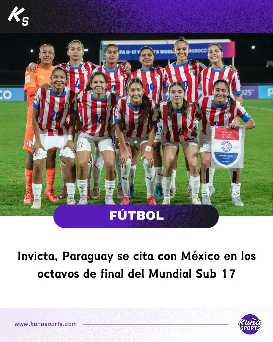 ¡Gran campaña!😎

🇵🇾La selección paraguaya de fútbol cerró la fase de grupos del Mundial Sub 17 de forma invicta.

🙋🏻‍♀️Empató con Japón 1-1, con tanto de Alison Bareiro y aseguró el segundo lugar del Grupo F.

#KuñaSports💜