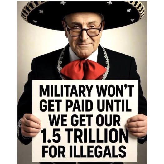 Freedom7Restore's tweet photo. The Schumer Shutdown continues for millions of criminals receiving healthcare. End the filibuster. https://t.co/8C4PCBtFym
