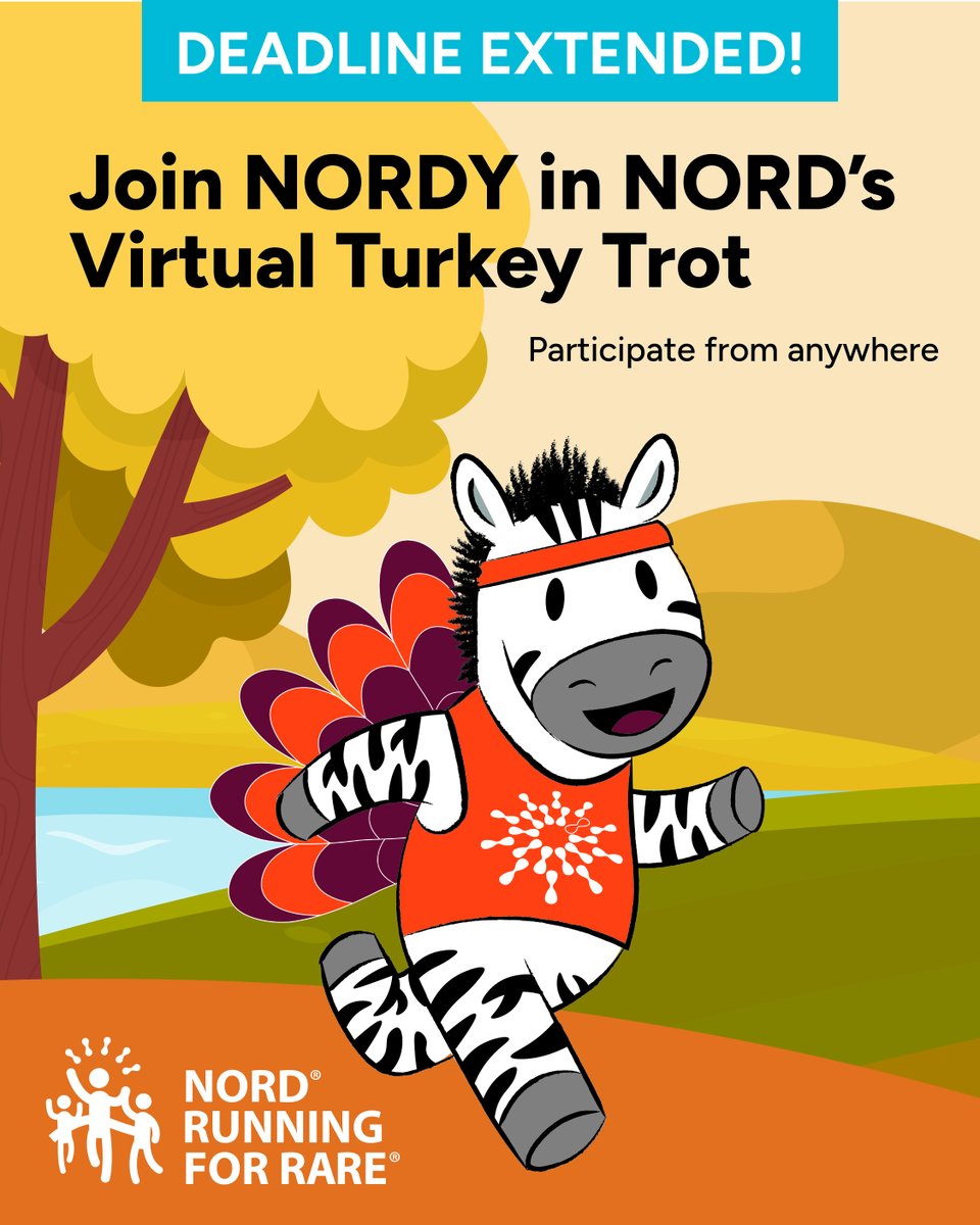 RareDiseases's tweet photo. We've gotten such a good response to our second annual #TurkeyTrot for #RareDiseases that we're extending the deadline to sign up and receive your #RunningForRare team shirt through Monday!

Join the party this #Thanksgiving, no matter where you are: https://t.co/IBjtYA0kGf https://t.co/lbnfsIf8CR