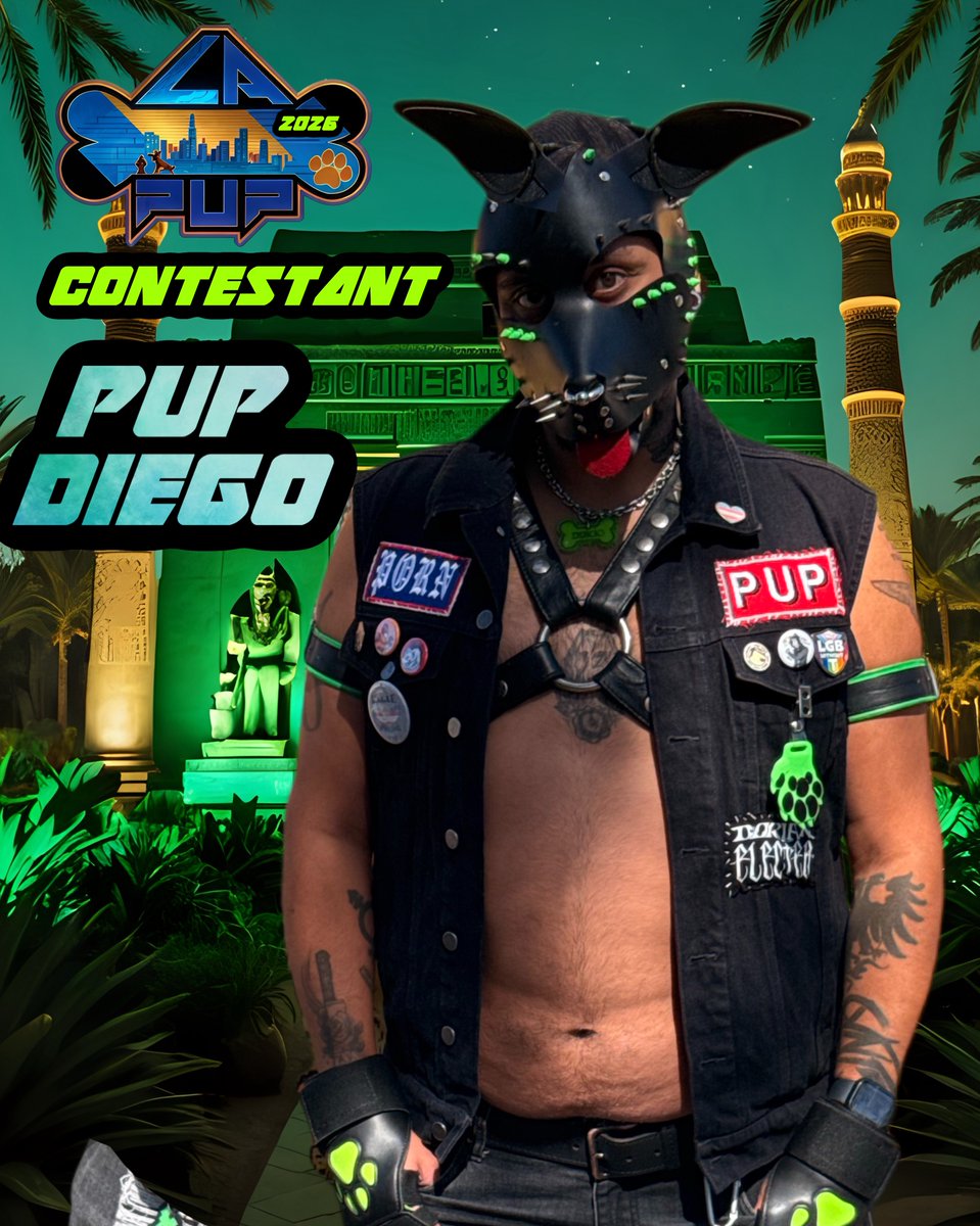 LAPupPride's tweet photo. The 4 incredible contestants for @LAPupPride this year! 
get tix: https://t.co/1nV1QjkGx6 #lapuppride2025 #lapup2026 #pupplay #pupcommunity #lapup https://t.co/qbCQrdcdeS