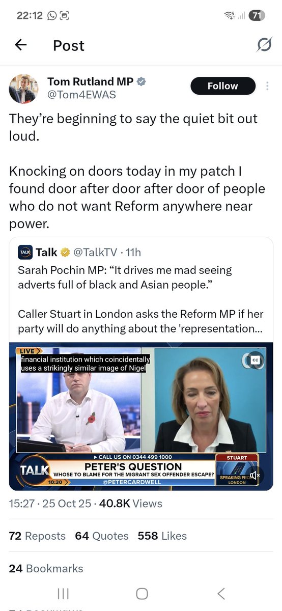 Come &amp; knock on my door, you snivelling little rat. I'll give you some constructive feedback that you won't forget in a hurry.

An elected MP, turning off the comments because he knows that people are sick to f***ing death of being gaslit like this.

Sarah Pochin spoke for me!!