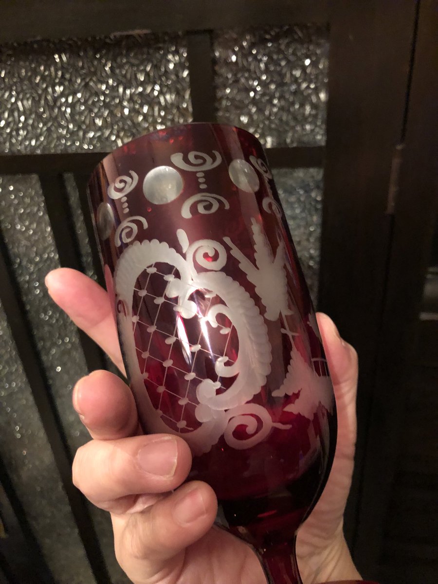 入荷】ボヘミアガラス ペアグラス（ケース付/未使用品/チェコ