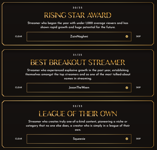 VelinskiBoris's tweet image. just did my nominations for TheStreamerAwards.com #turndownforwalt #devyn #webfishingwednesdayvolumeone