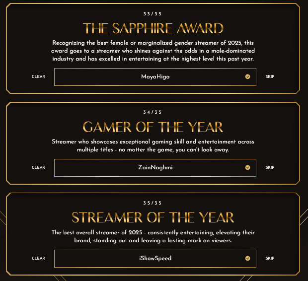 VelinskiBoris's tweet image. just did my nominations for TheStreamerAwards.com #turndownforwalt #devyn #webfishingwednesdayvolumeone
