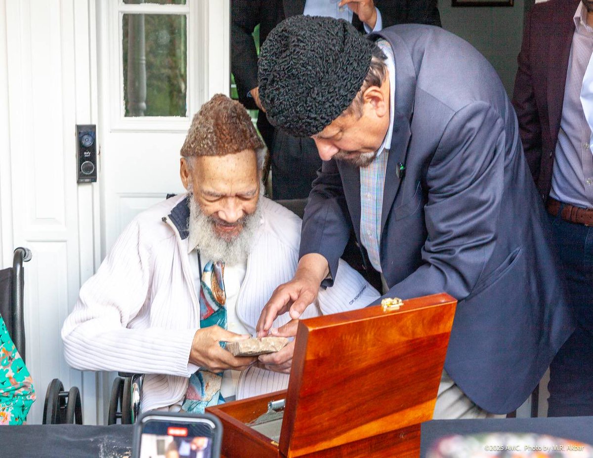 Precious moments from the historic foundation stone laying of the new mosque of Ahmadiyya Muslim Community USA near Boston, with Respected Mirza Maghfoor Ahmad Sahib, National Ameer, Respected Abid Haneef Sahib, esteemed elder and pioneer member of Boston Chapter, and his son,