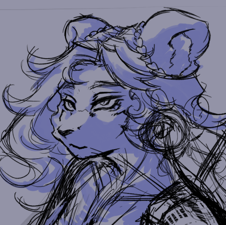 Another art wip for halloween that you can kind of guess what shes cosplaying based on the tiny fella on her shoulder