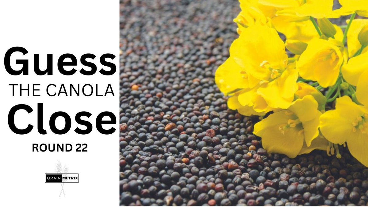 grain_metrix's tweet image. Round 22.      

Where does JANUARY 2026 canola close on Friday Oct 31th?    

Entries close at 7pm CST on  Oct 26/2025.     

The prize?  A $25.00 gift card to a restaurant of your choice.

Last week's winner was @TLAV26  

Think you have what it takes to win?  Enter below.