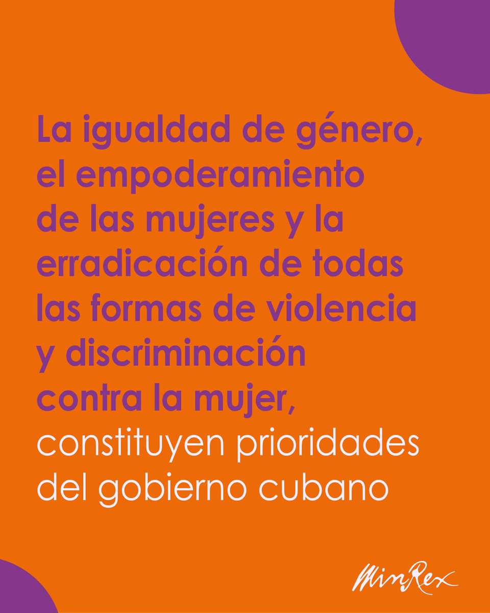 Por una vida libre de violencia .Aprovechamos este #DíaNaranja, para recordar que el Estado cubano implementa una estrategia nacional para la prevención y atención a la violencia de género
 #MujeresEnRevolución