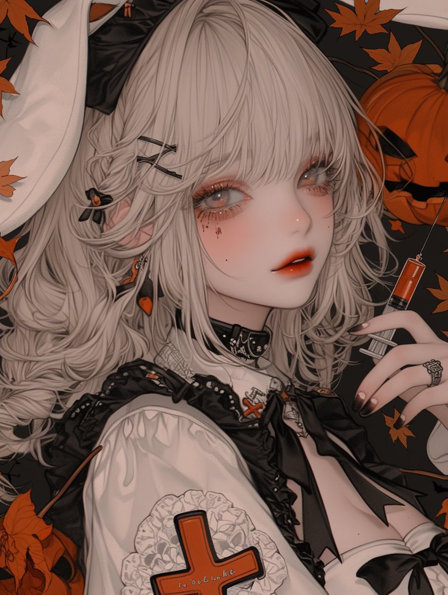 しゅりさん、２日目参加させていただきます❣️

#AIハロウィンアート祭

trick or treat？💉🎃
