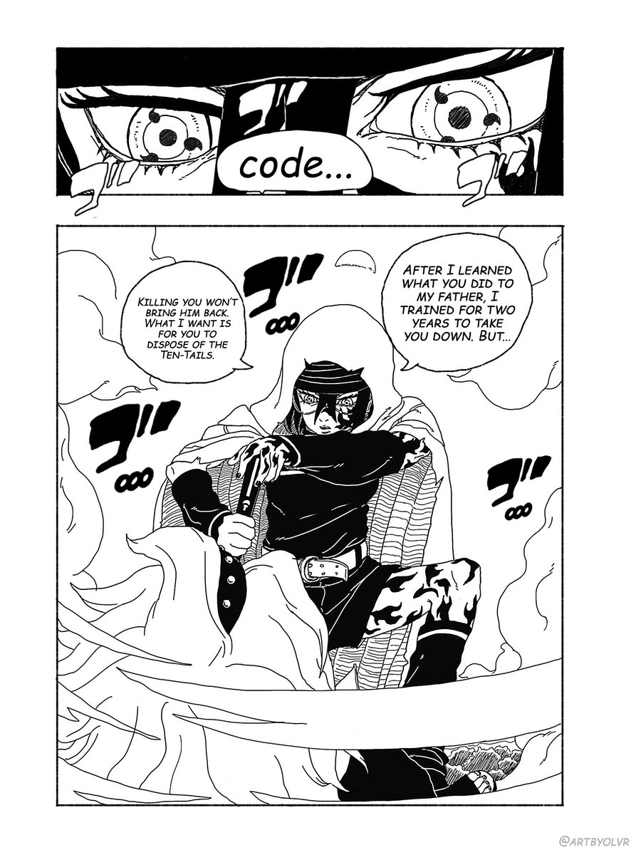 ARTBYOLVR's tweet image. Sarada vs code ✍🏼

#boruto #BorutoTwoBlueVortex #sarada #code