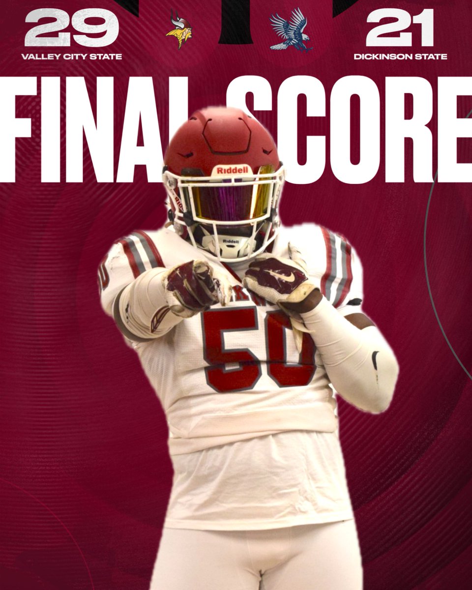 FINAL SCORE

Vikings 29 – Dickinson State 21

We close out our home schedule with a gritty Senior Day win.

We're so proud of our guys for showing heart and finishing strong in front of the amazing home crowd.

#VIKINGPRIDE