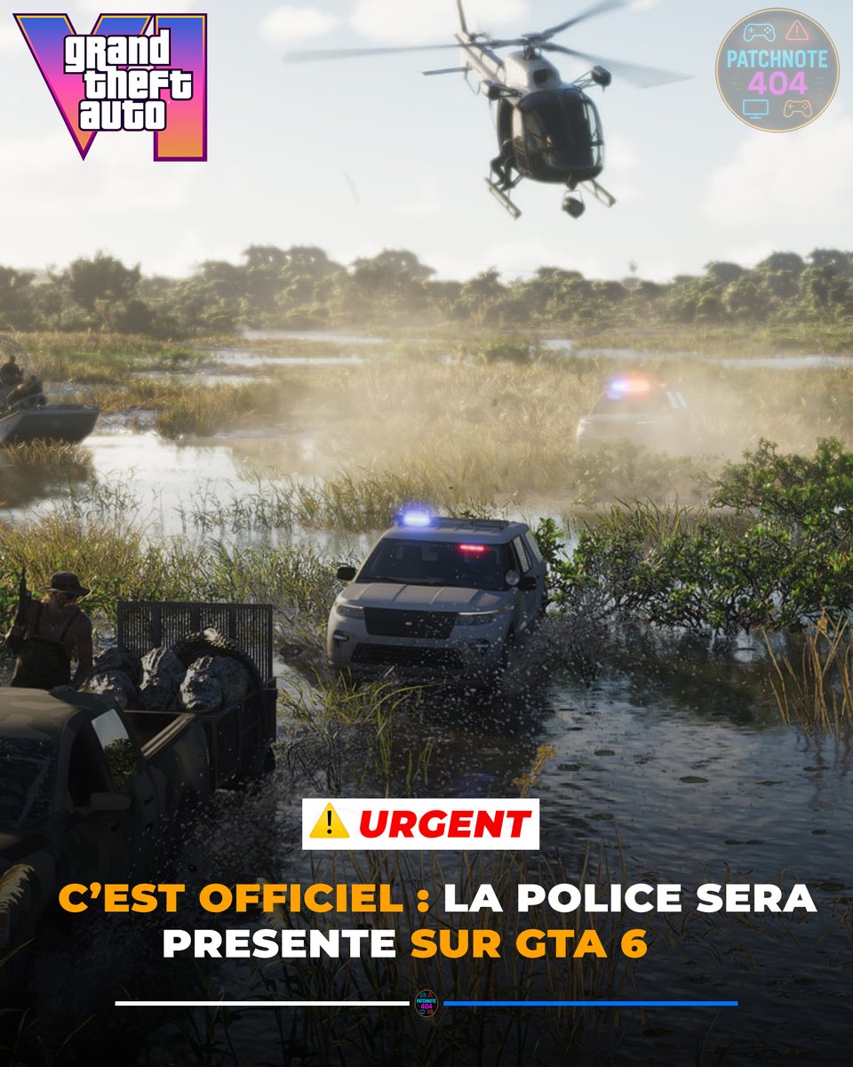 PatchNote_404's tweet image. 🚨 C’EST OFFICIEL : LA POLICE SERA DANS GTA 6 ! 👮‍♂️

Après des années de rumeurs, Rockstar confirme enfin ce que tout le monde savait 😭
Les forces de l’ordre reviennent avec leurs talents légendaires :
👉 te tirer dessus quand t’as juste klaxonné
👉 spawn derrière toi par magie…